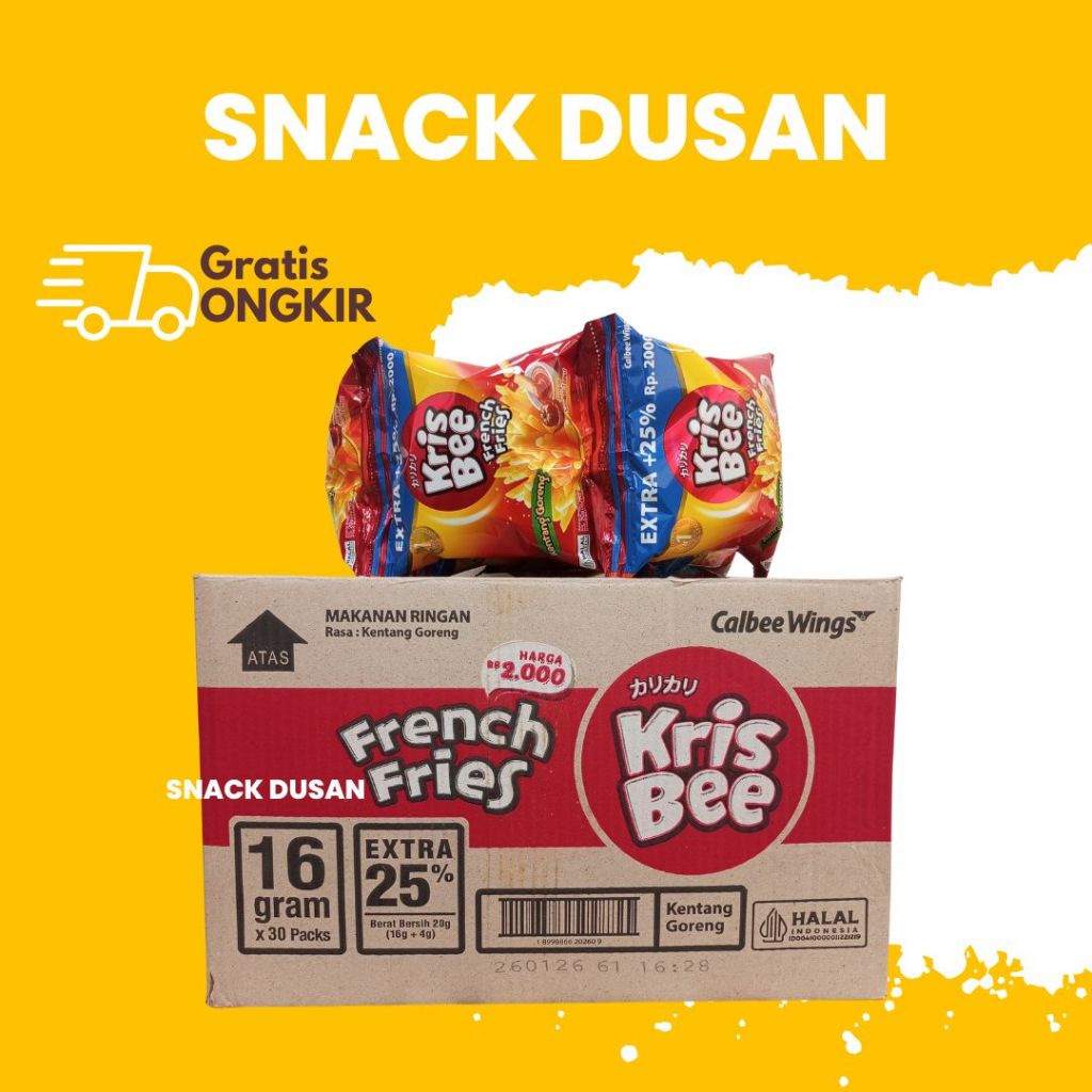

[DUS] KRISBEE FRENCH FRIES CALBE WINGS CIKI KENTANG KERIPIK KENTANG GORENG 1 DUS ISI 30 ISI EXTRA 25%