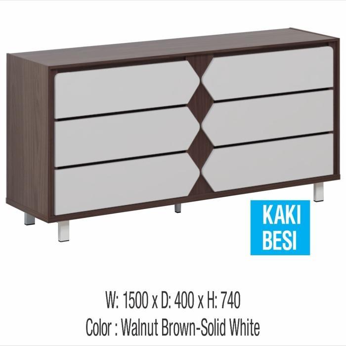 Buffet Tv Rak Tv 150 cm Credenza 6 laci Serbaguna CR DUBLIN