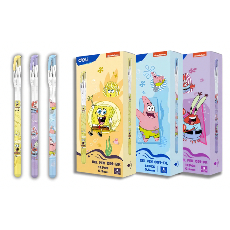 

Deli Pulpen Gel / Gel Pen 0.5 MM Tip Spongebob Special Edition G91 (3 pcs)