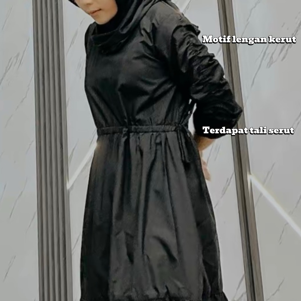 TIERED DRESS | gamis susun elegan warna hitam