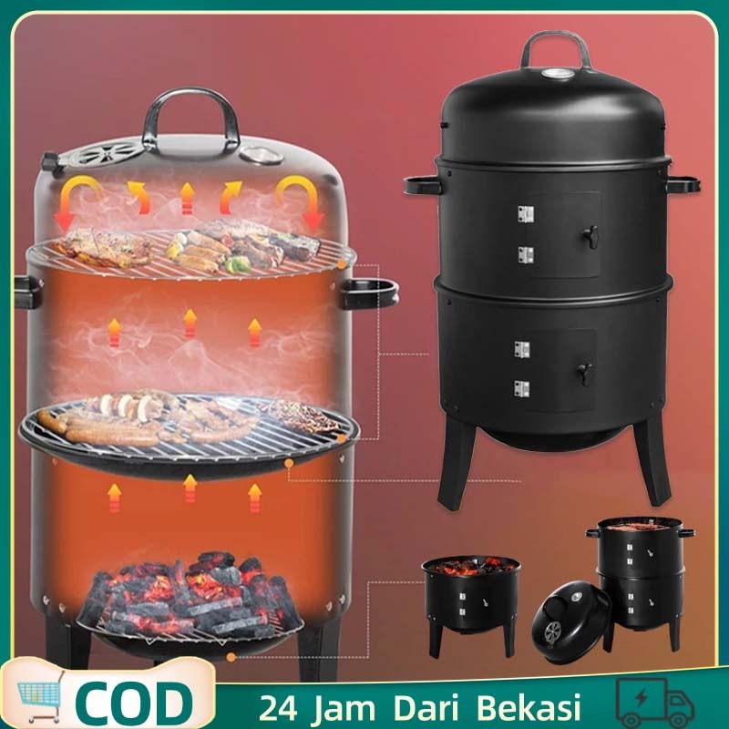 Pitsmoker Drum Bbq  Alat Barbeque Grill Outdoor Alat Panggang Bbq Grill