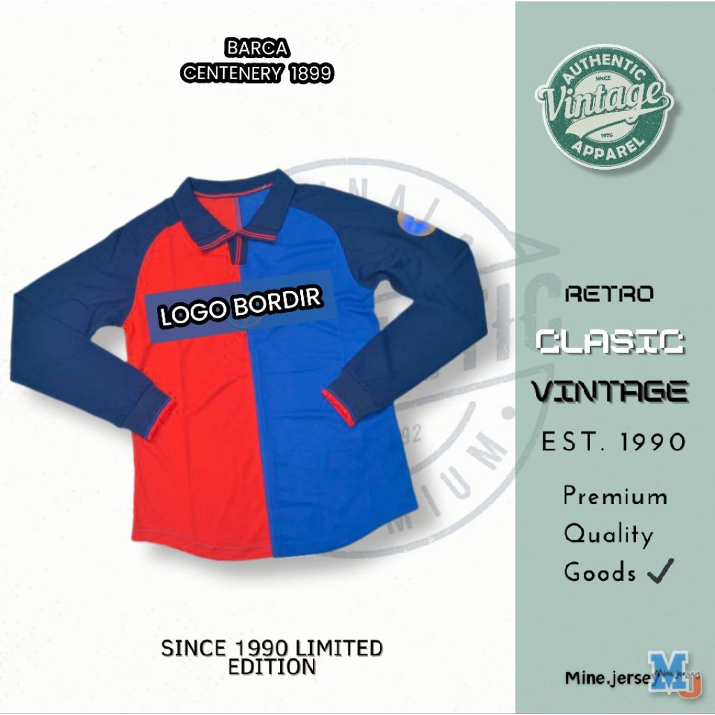 Jersey Retro Lengan Panjang Centenery 1899