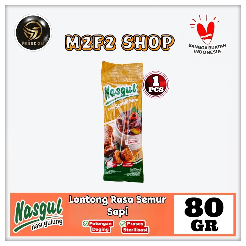 

Nasgul Nasi Gulung Rasa Semur Sapi | Lontong - 80 gr (Kemasan Satuan)