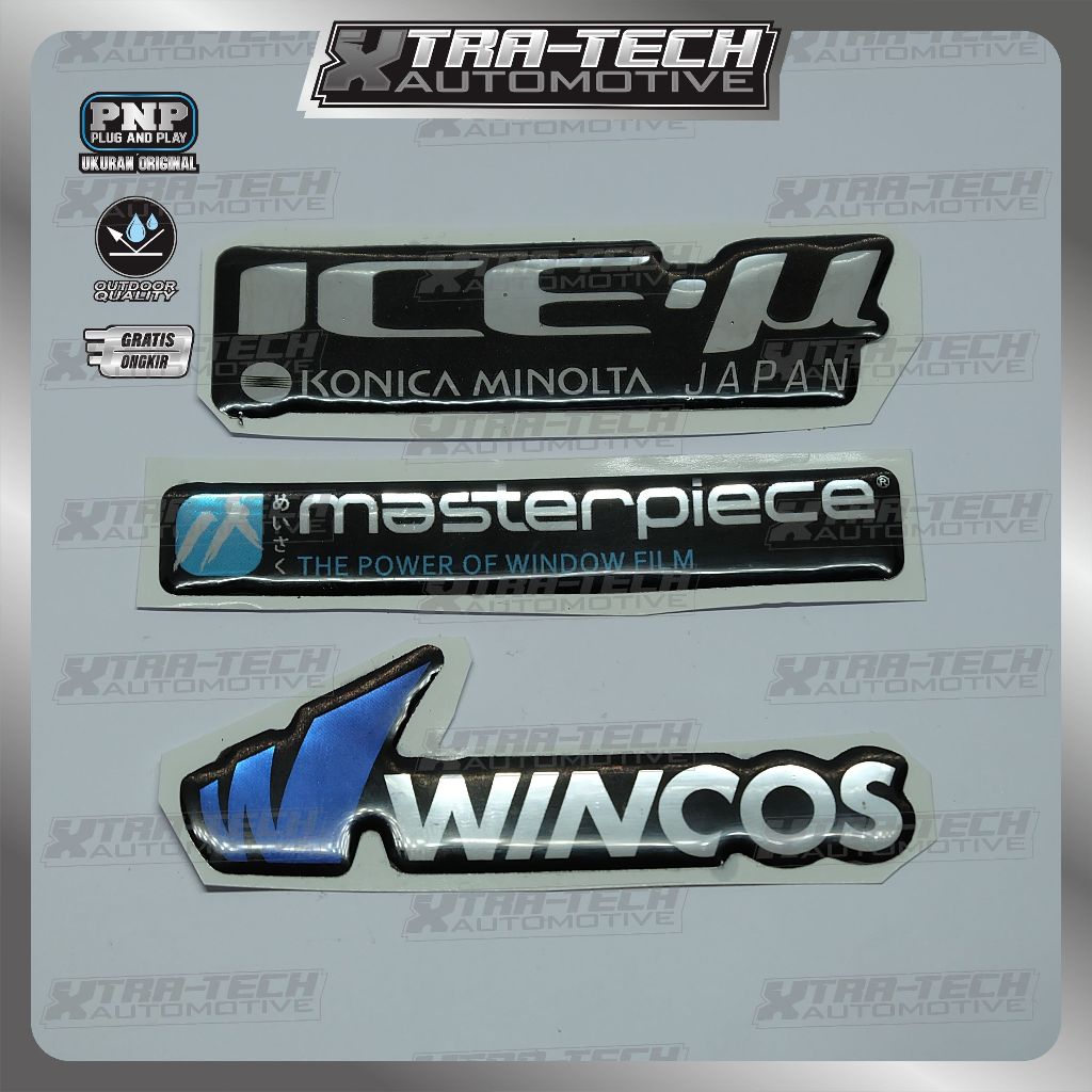 EMBLEM TIMBUL KACA FILM, WINCOS, MASTERPIECE, ICEU, EMBLEM KACA FILM