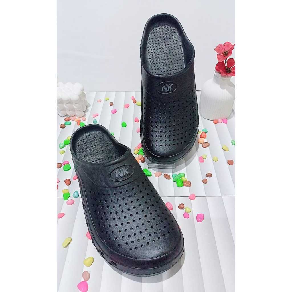 SEPATU SANDAL SELOP KARET HITAM PRIA DEWASA NIKKO 8032 / SANDAL CROCS / SANDAL SELOP / SELOP MURAH F
