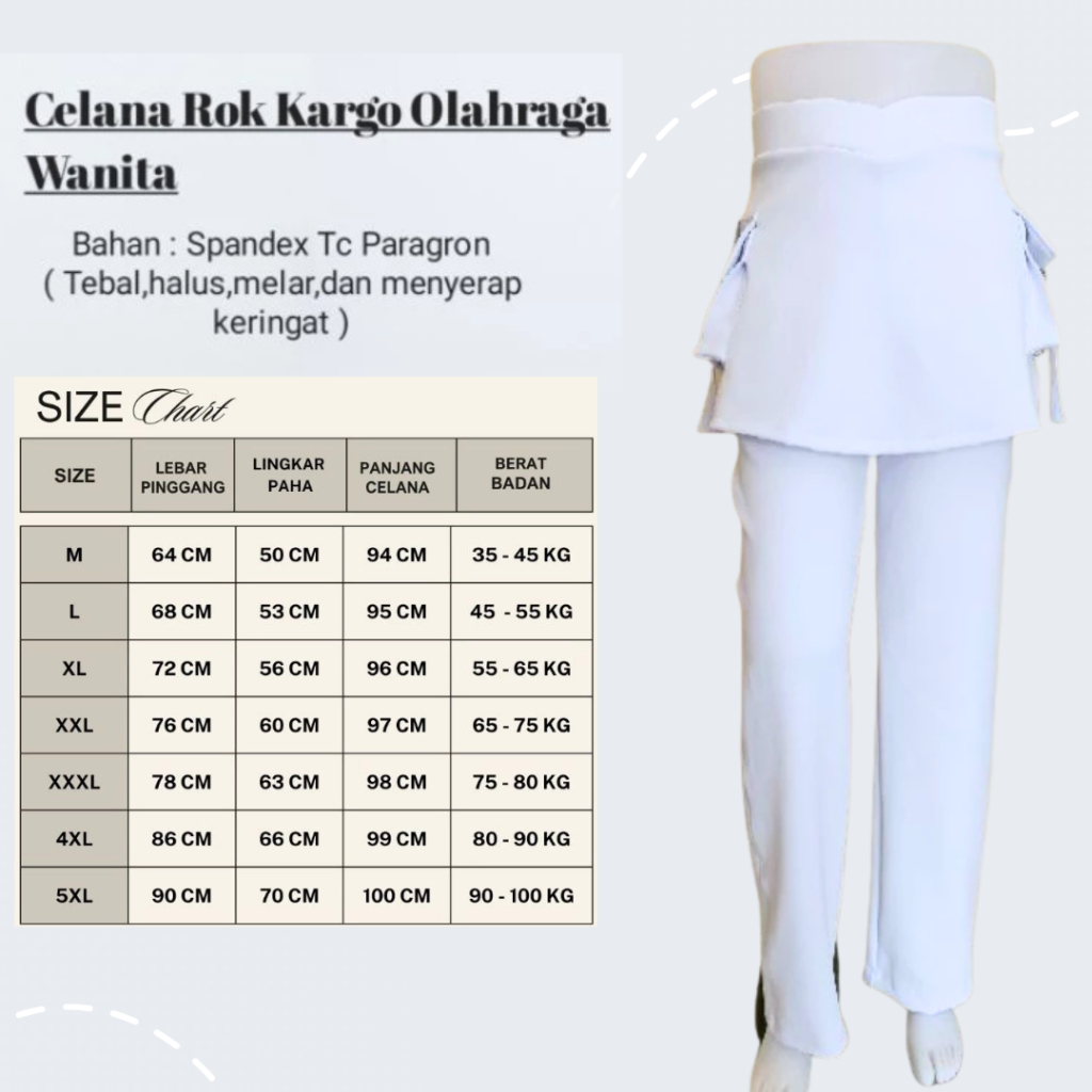 Celana Senam Rok Kantong Panjang Bahan Spandex,Tc paragon