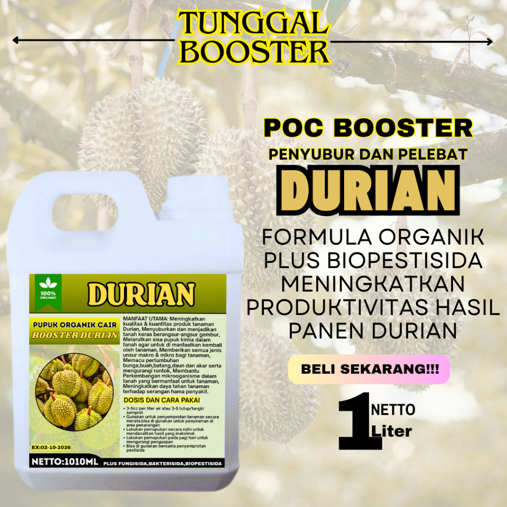 Pupuk Organik Cair Tanaman Durian/Pupuk Durian Pelebat Buah dan Anti Rontok/Pupuk Booster Durian/Pup