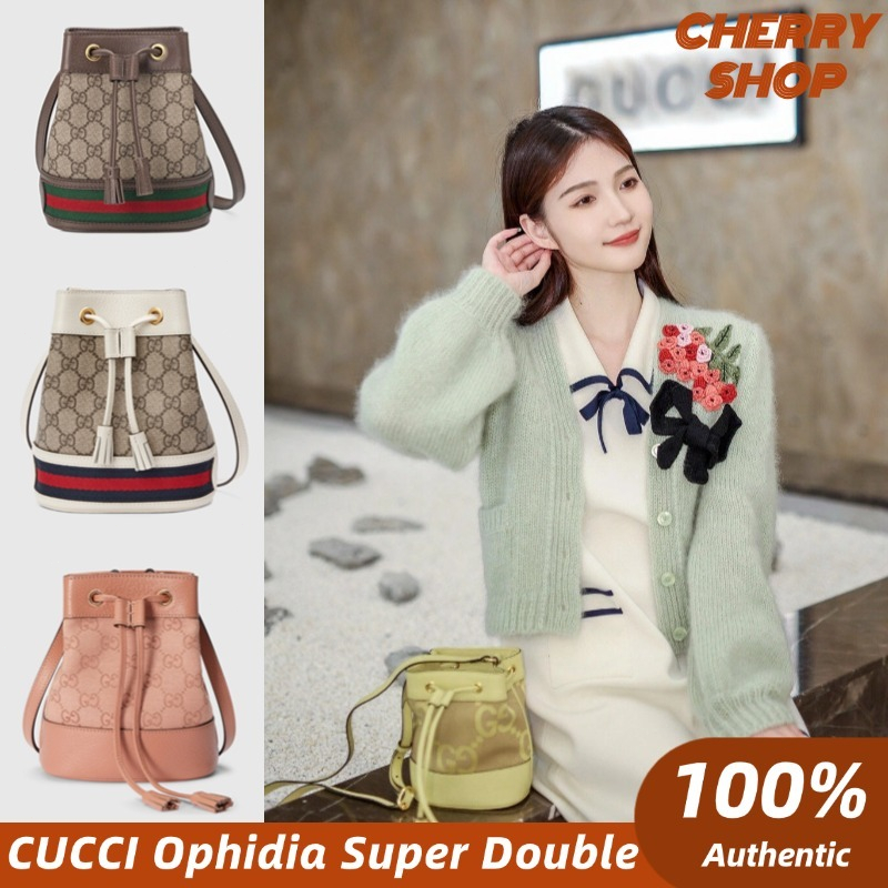✨100% authentic Gucci Ophidia mini GG bucket bag Tas Ember Tas Bahu550620 Bucket Bag