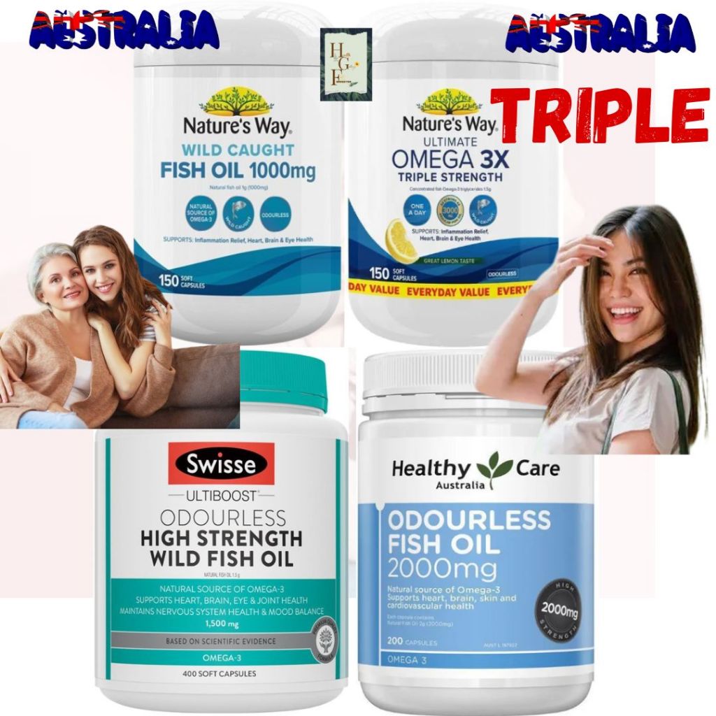 Swisse Odourless High Strength Wild Fish Oil 1500mg 400 Kapsul