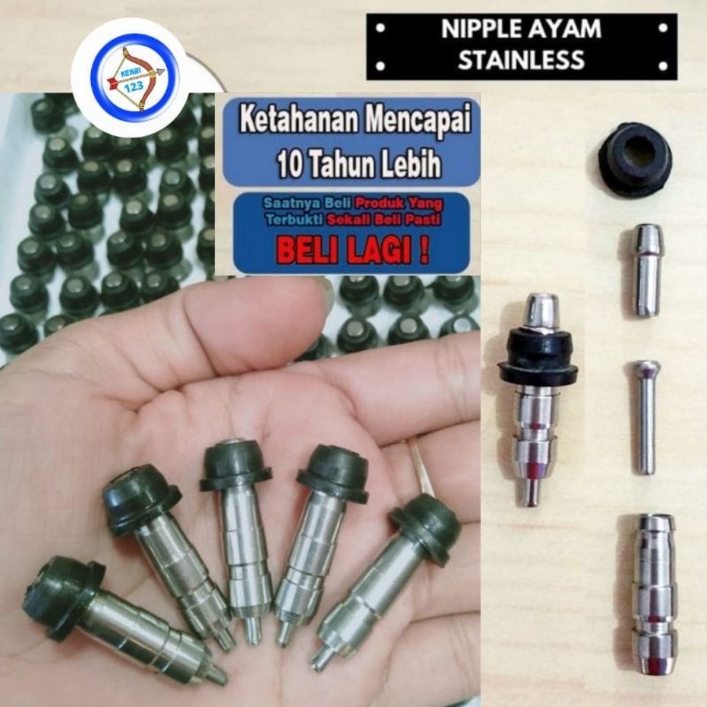 Nilpe STAINLES Nipel Nepel Puyuh Ayam Stainles Drinker Tempat Minum Ayam petelur Puyuh Broiler Stain