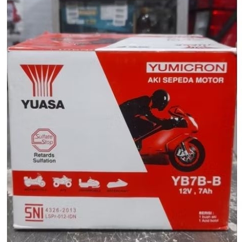 Aki Type YB7B-B Basah Motor Tiger Scorpio dll Merk Yuasa