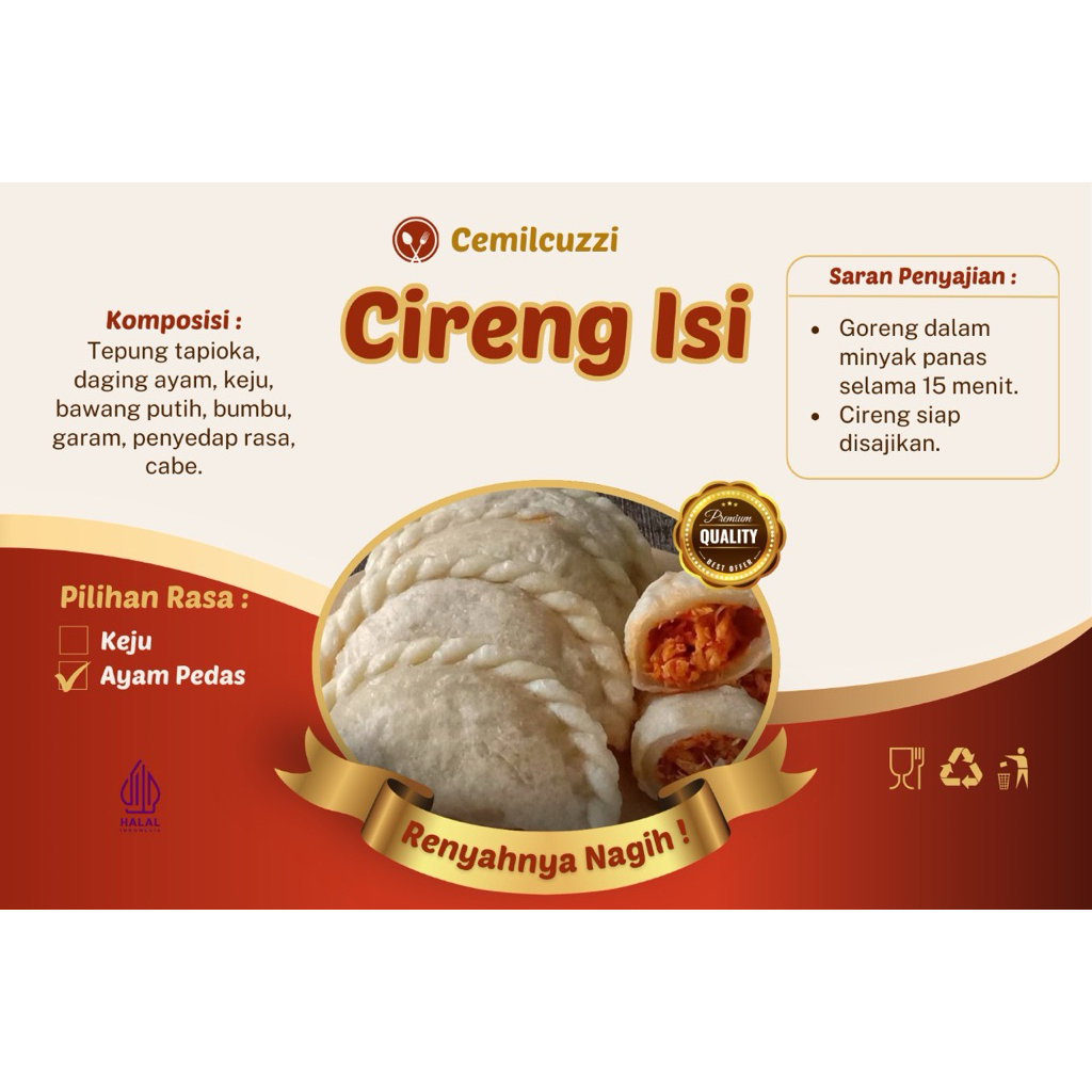 

Cireng Isi Ayam Suwir dan Keju Isi 6 ISIAN SUPER MELIMPAH