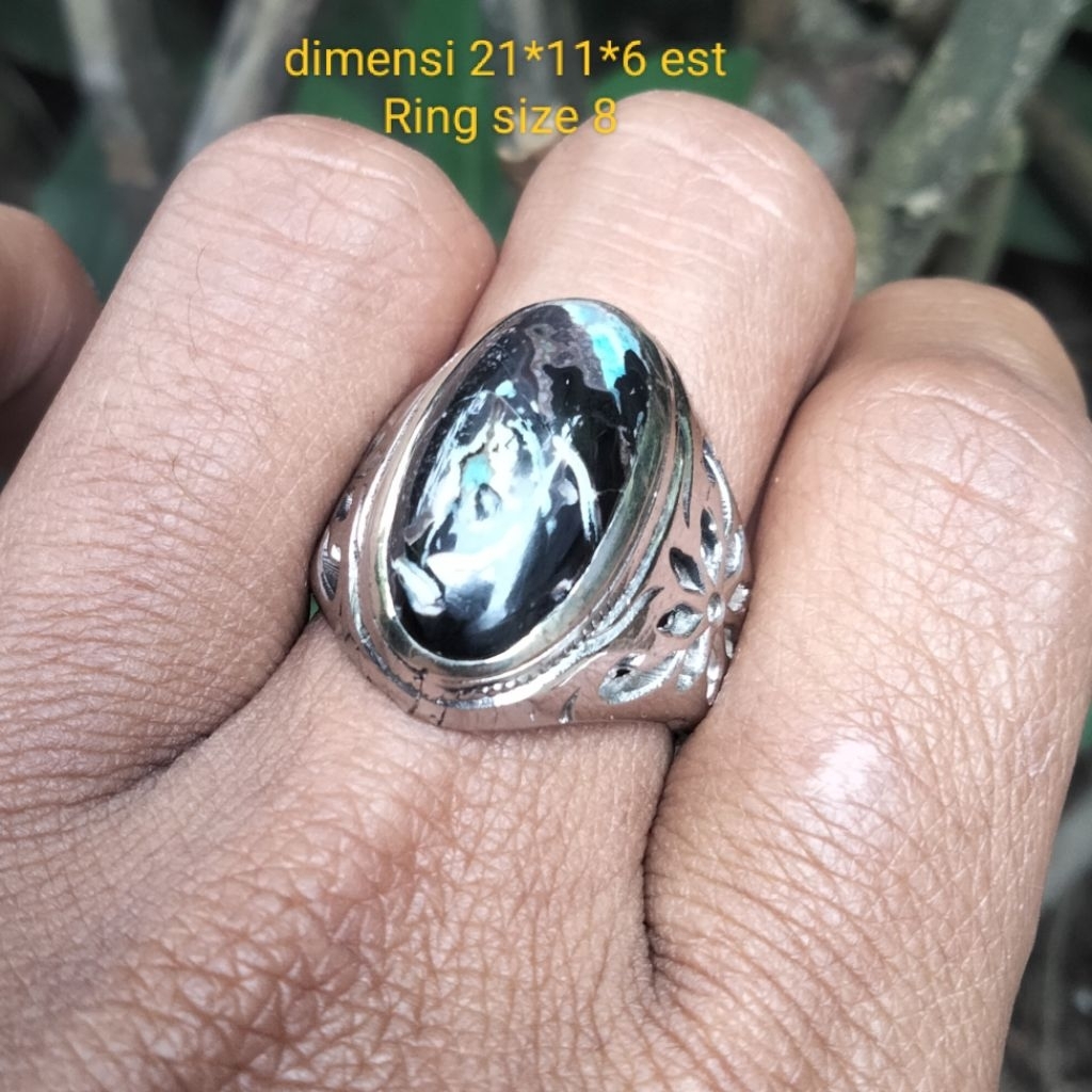 Cincin Batu Akik Pancawarna Garut Edong klasik