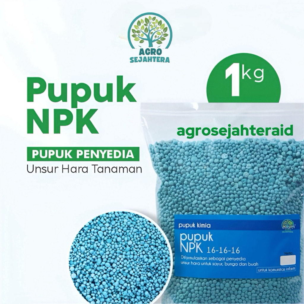 Pupuk NPK Mutiara 161616 1Kg Untuk Menyuburkan Tanaman Buah Dan Daun