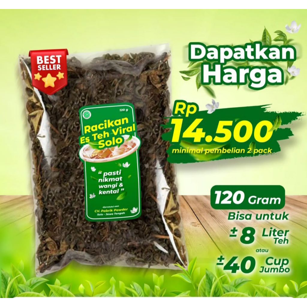 

racikan teh solo 120 gram rasa khas wangi yang harum sepet legi warna kental