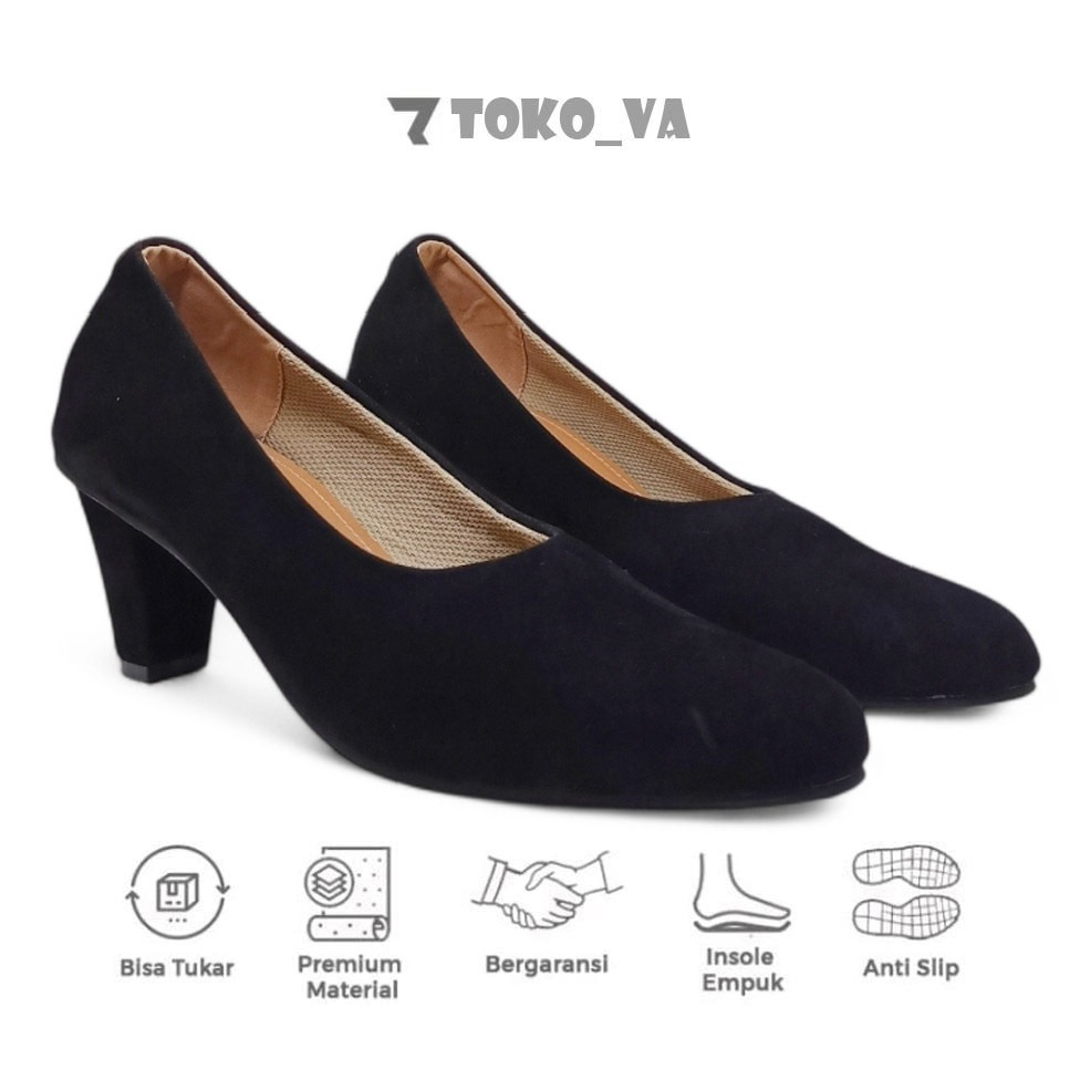 Toko VA - ORIGINAL HIGH HEELS - Big Size 41-45 / Sepatu Pesta wanita hak tinggi 7cm ukuran super jum