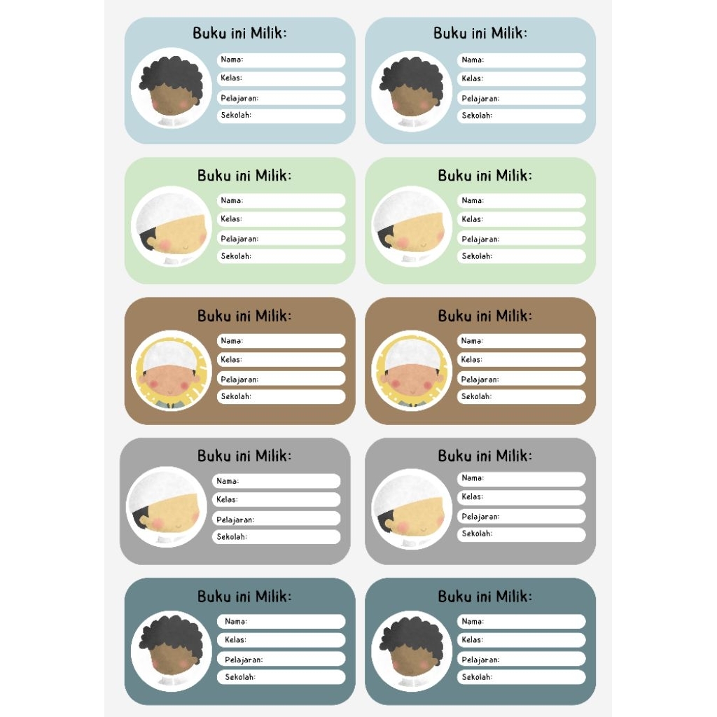 

Label Nama Anak Custom 1 lembar Isi 21pcs cocok untuk buku pelajaran anak