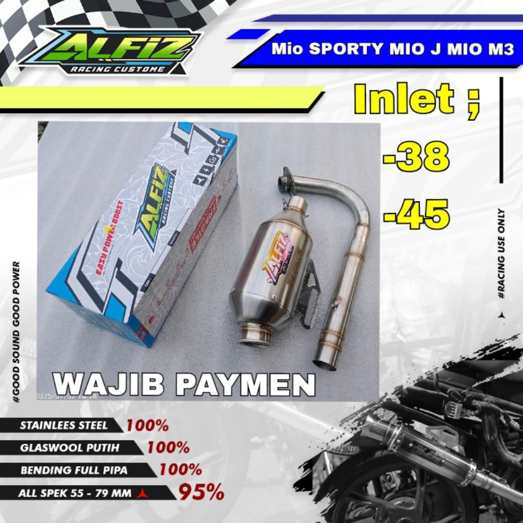 knalpot BORE UP MIO SPORTY MIO SMILE MIO J MIO M3 MODEL DRAG
