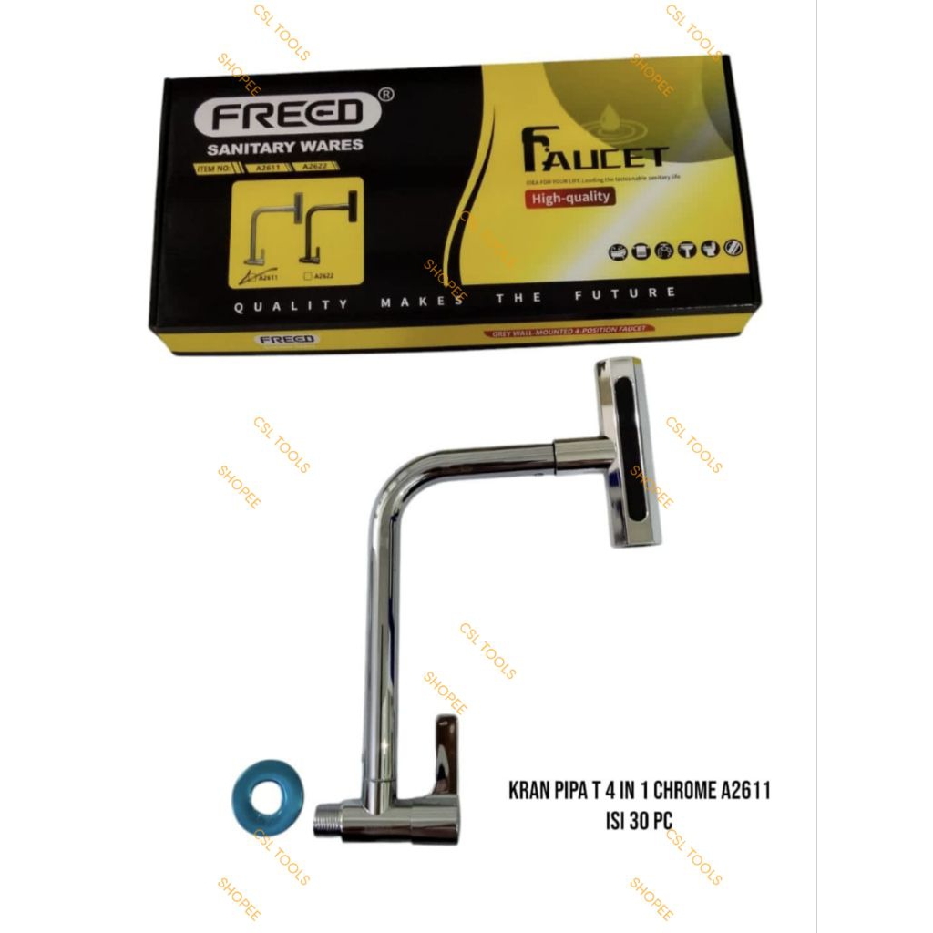 Kran Angsa Cuci Piring Pipa Stainless - Black / Keran Angsa Air Terjun 4 Mode Tembaga Tipe T