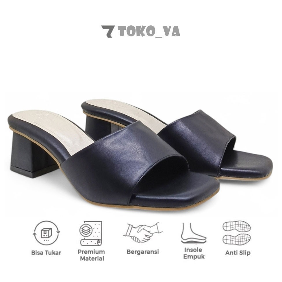 Clogs Ukuran Besar - No 40 41 42 43 44 45 / Sandal Wanita Heels 5cm Ukuran Jumbo / Sendal Pesta Cewe