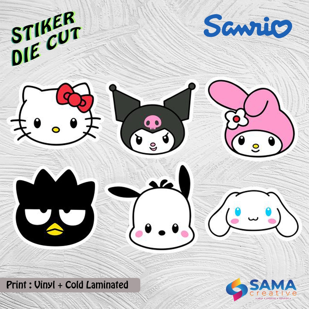

Sanrio Character- Sticker Vinyl Die Cut - Stiker Hp, Laptop, Motor, Mobil, Helm, Botol Cartoon Sanrio Hello Kitty