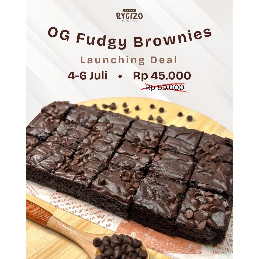 

BakesbyCizo - Fudgy Brownies (20x10cm) // OG Fudgy Brownies // Fudgy Brownies // Brownies Sekat // Moist // Freshly Baked
