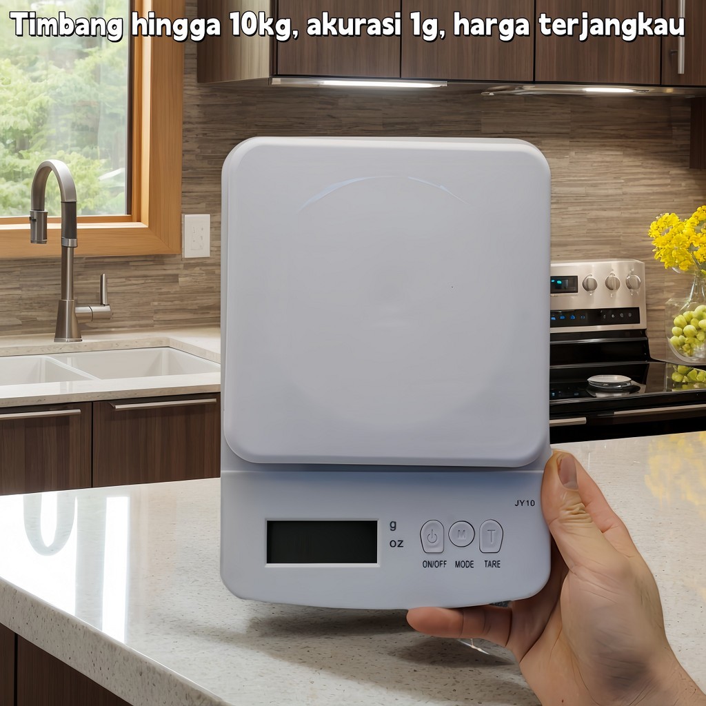 Timbangan Dapur Digital 10kg Alas Besar Akurat, Harga Terjangkau