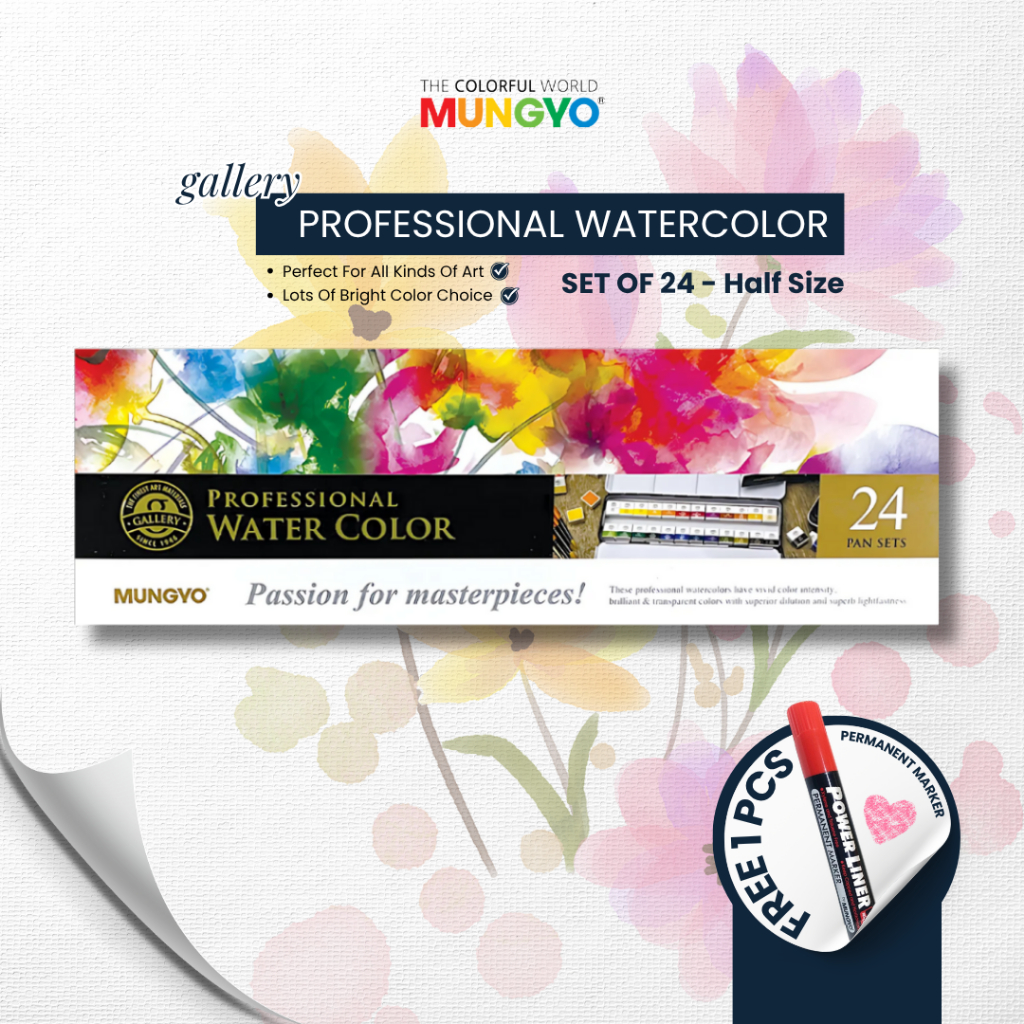 

Mungyo Official - Professional Watercolor Pan Set - Half Size 24 Color Set