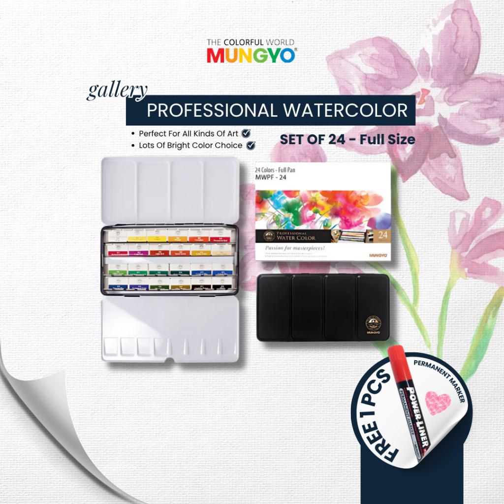 

Mungyo Official - Professional Watercolor Pan Set - Full Size 24 Color Set
