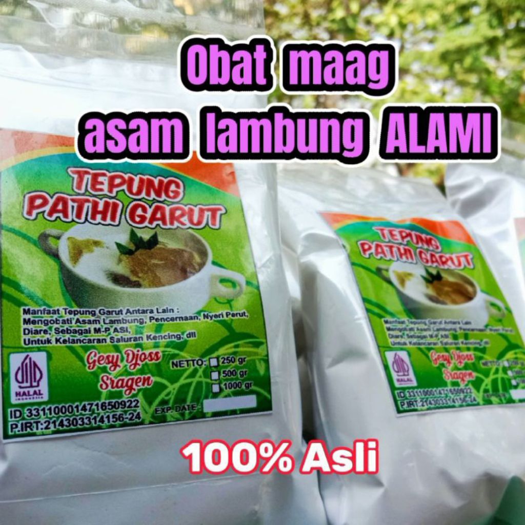 

Tepung Pati Garut kemasan 500gram dan gula 250gram