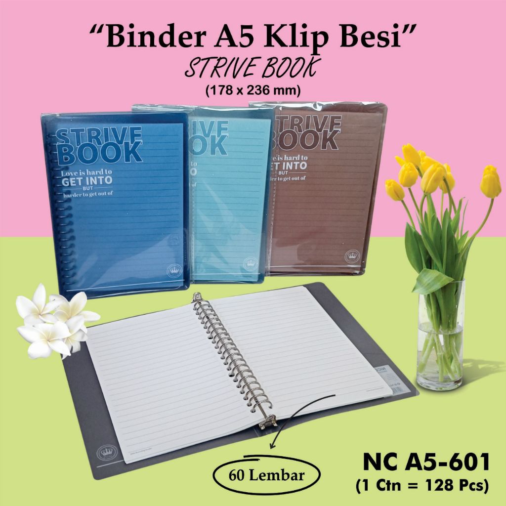 

Buku Binder A5 Klip besi warna / isi 60 lembar