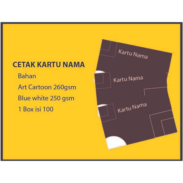 

Cetak Kartu Nama 1sisi/2sisi Art carton 260gsm