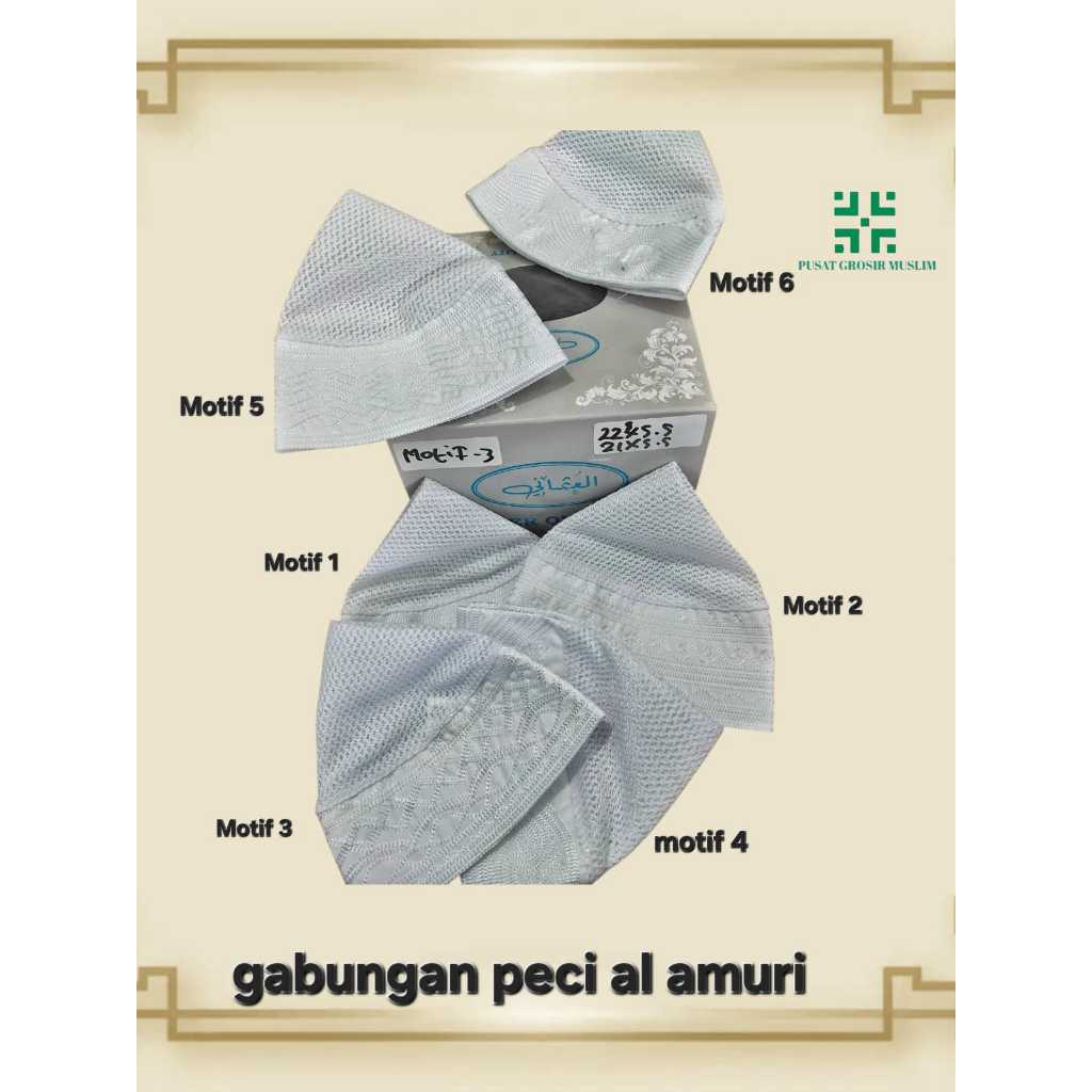 Peci Al Amuri Peci Jaring Ikaf Madinah Ustmani Original Tinggi 5,5 cm