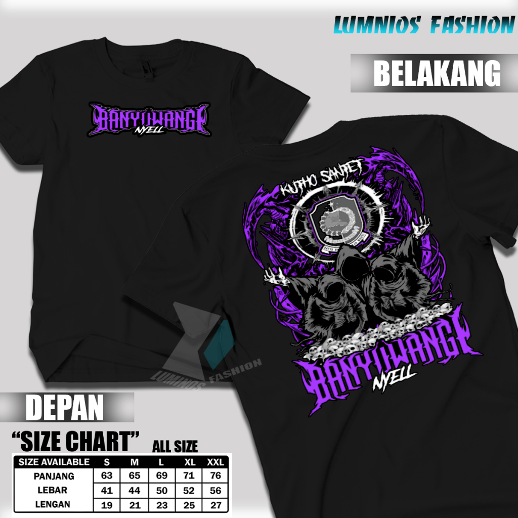 Kaos Kota Banyuwangi Terbaru Katun DTF Nyaman Kutho Santet Corak Ungu Bisa Cod 2025