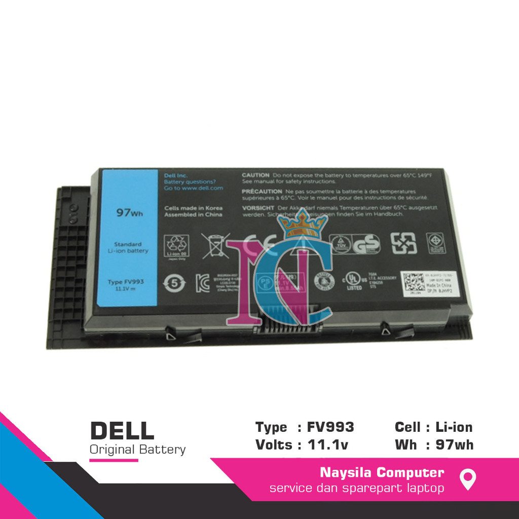 Battery For Dell Precision M4600 M4700 M4800 M6600 M6700 M6800 FV993