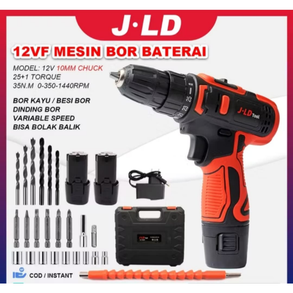 BOR JLD CORDLESS set 12Volt 2 baterai - JLD BOR BATERAI 12V BANJARMASIN