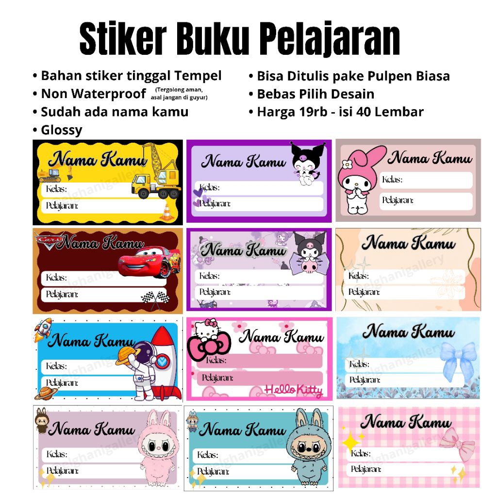 

Stiker Nama Pelajaran Sekolah - Stiker Buku pelajaran sekolah - Stiker Nama sekolah - Stiker Nama