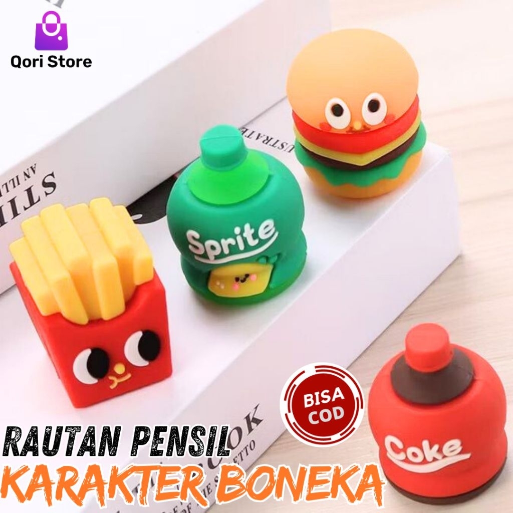 

Qori Store - Rautan Pensil Karakter Boneka / Rautan Pensil Boneka / Rautan Pensil Snack / Rautan Pensil Lucu