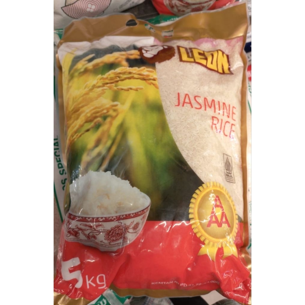 

Beras Leon Thai Jasmine Rice kemasan 5 kg Premium Quality Mantap