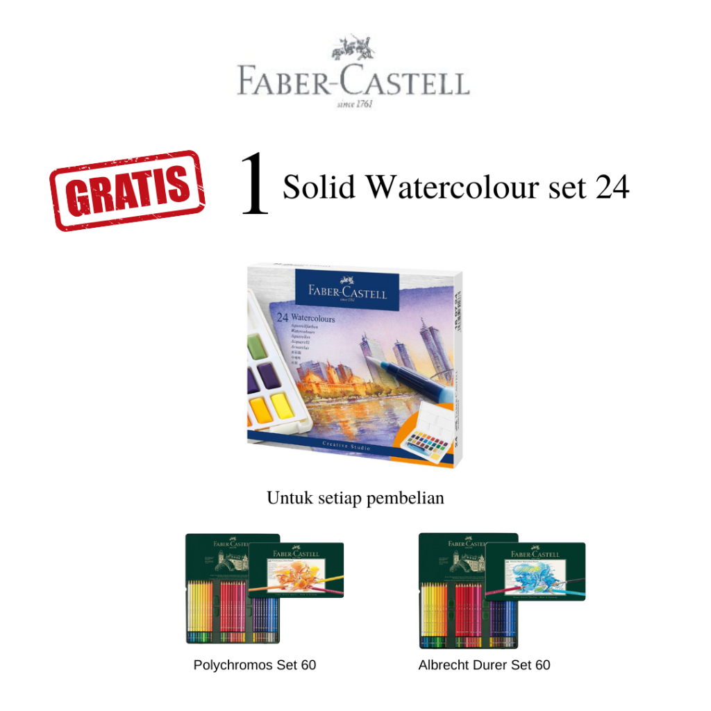 

Faber-Castell Hadiah Solid Watercolour Set 24