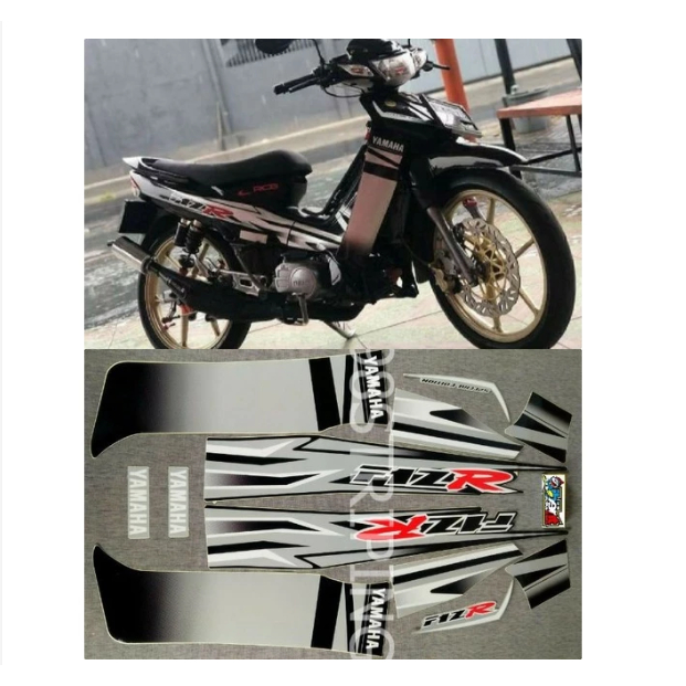 STIKER STRIPING LIS VARIASI FIZ R FIZR HITAM SILVER