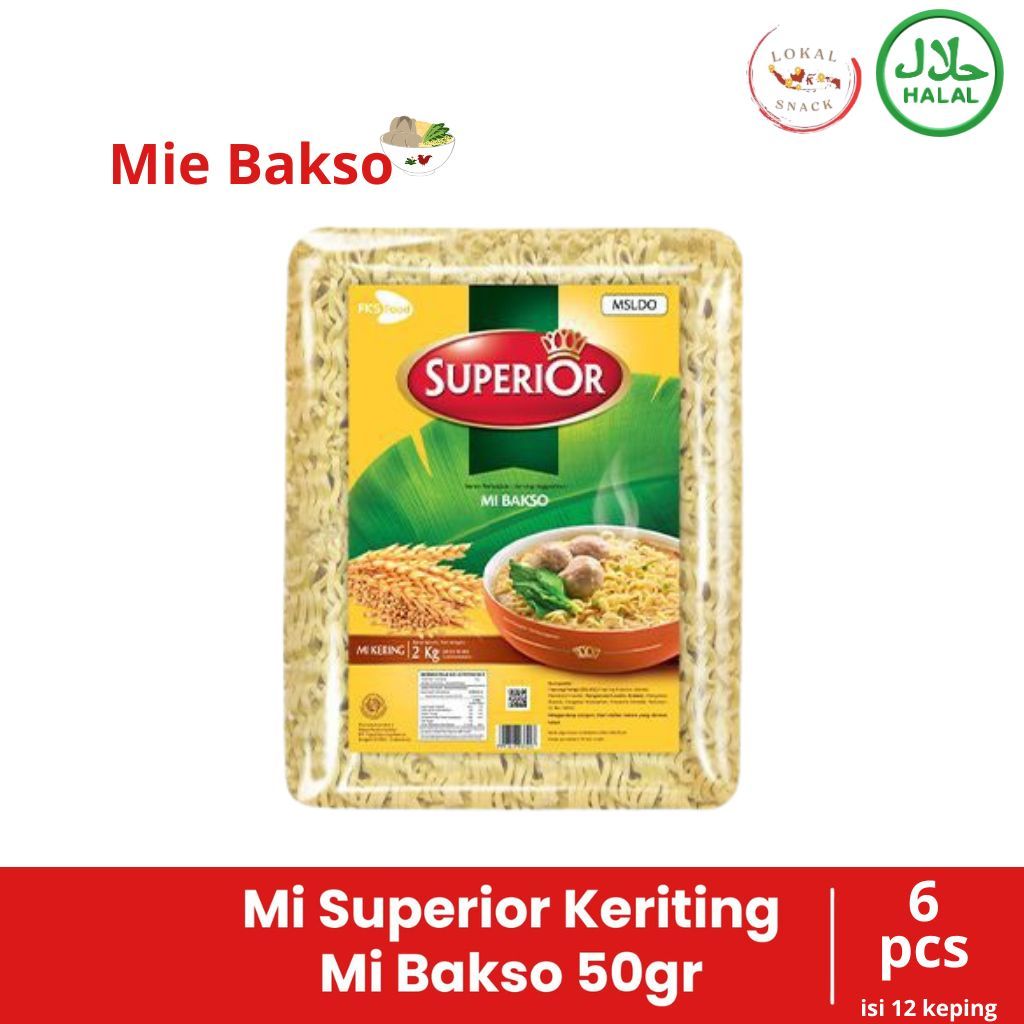 

Paket Mi Superior Keriting - Mi Bakso - 12 Keping - 50gr x 6pcs