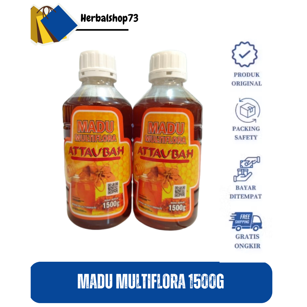 

Madu Multiflora ATTAUBAH 1500gr Madu Murni Penambah Stamina