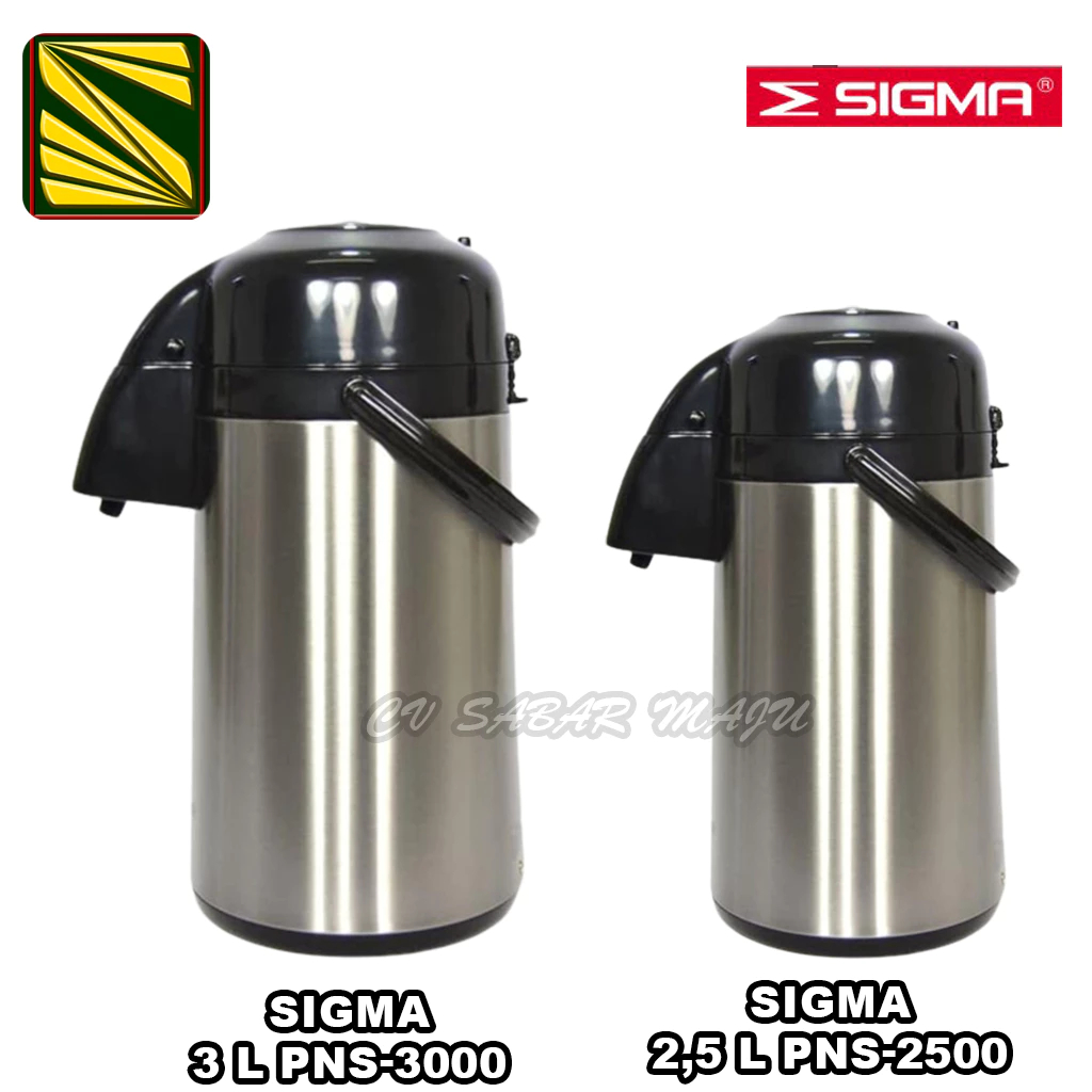Sigma Termos Air Panas Sigma, Vacuum Airpot, Termos Pencet Stainless 2.5 Liter Dan 3 Liter
