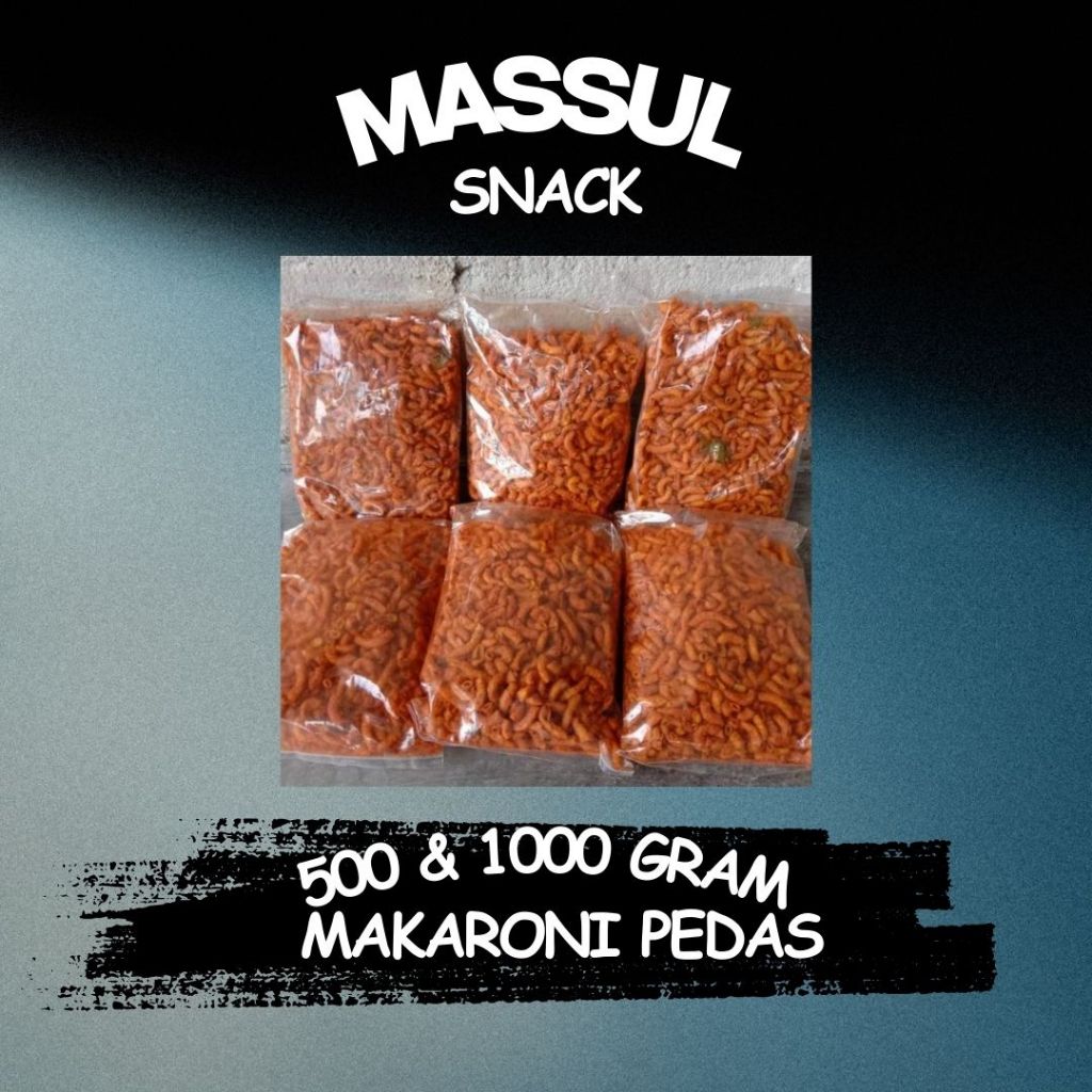 

[500 gram & 1000 gram] Cemilan Makaroni Pedas Kering Kriuk Murah