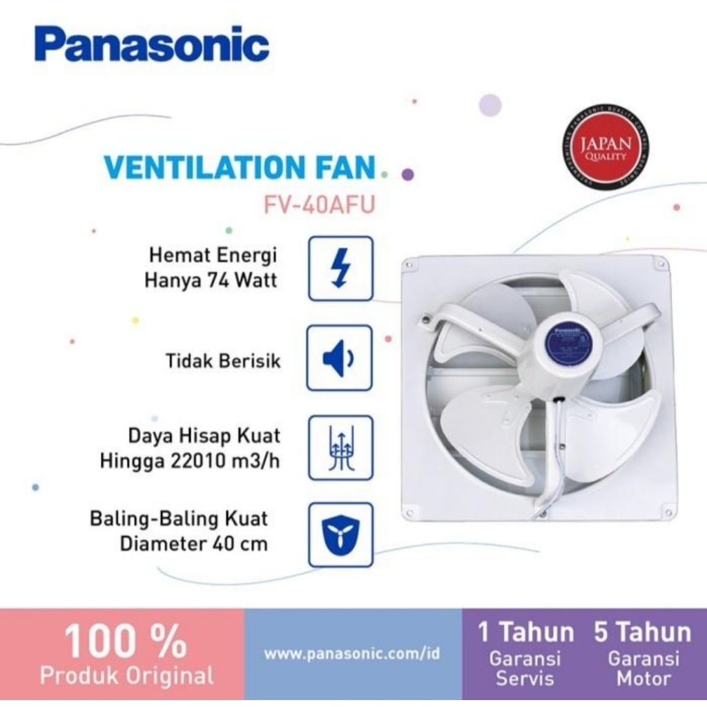 PANASONIC FV-40AFU-W Kipas Angin Exhaust Dinding 16" inch