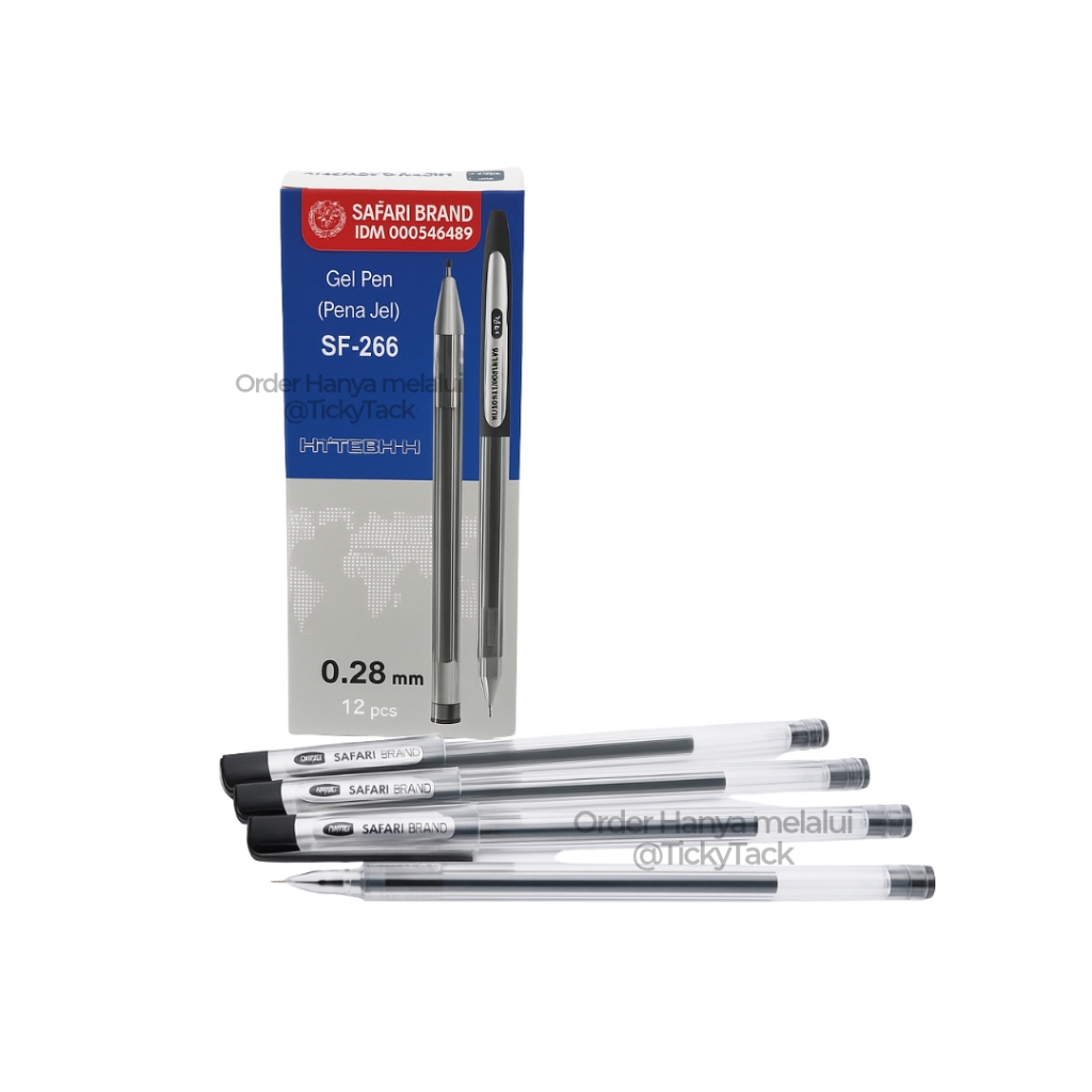 

017 Pulpen Gel Pen Hi-Tech Safari 0.28mm Tinta Hitam Pekat Halus Ujung Runcing Penulisan Presisi Pulpen Tipis Original Safari Pen Gel Ink Pen Kantor Sekolah Murah