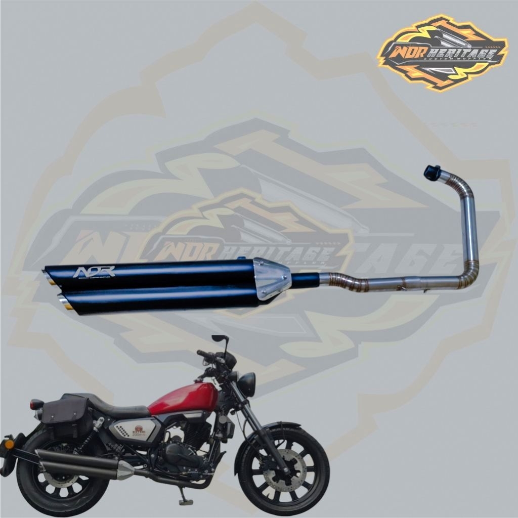 Knalpot Benelli Evo/Efi 200 Type Doblle Vanes Fullsystem / Knalpot Benelli Evo 200