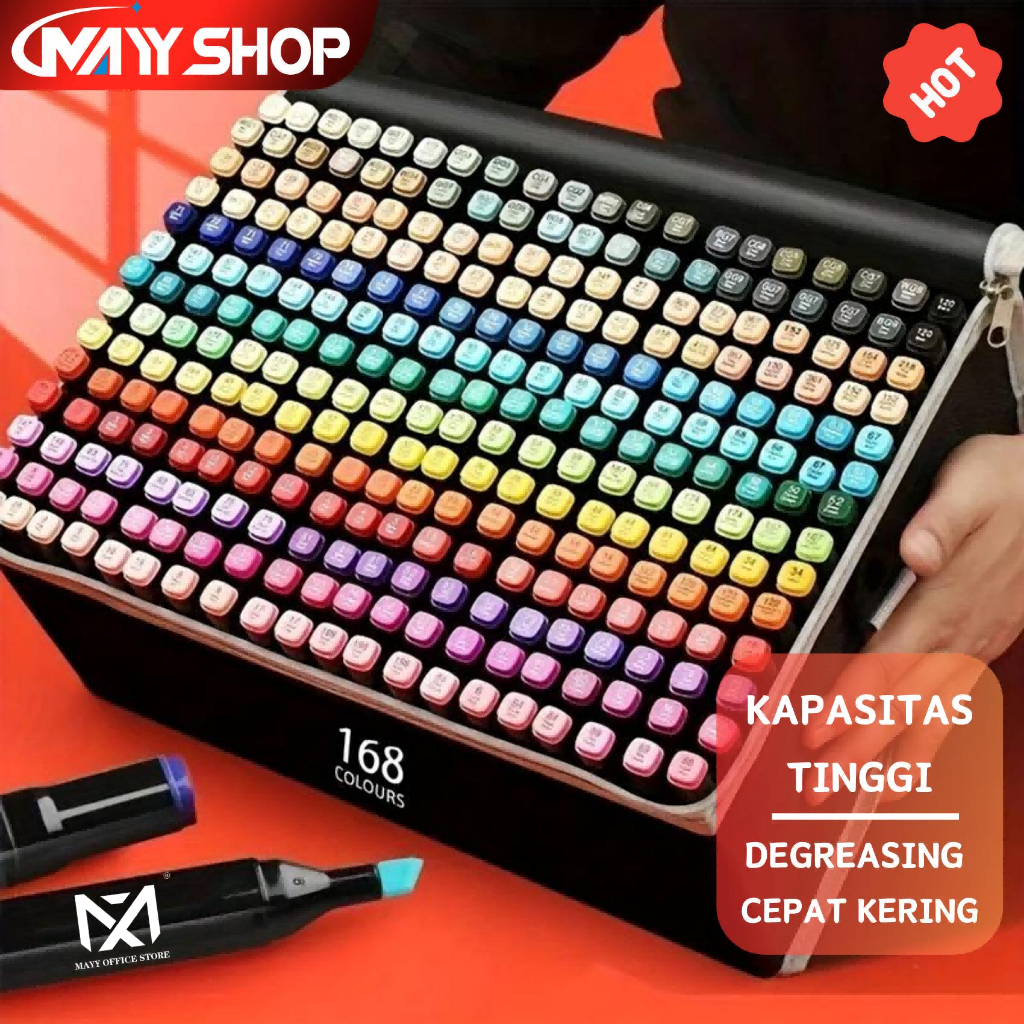 

Mayy official id TouchFive 168/120/80/60/48 Warna Sketsa Spidol Umum General Marker Set Animation Markers