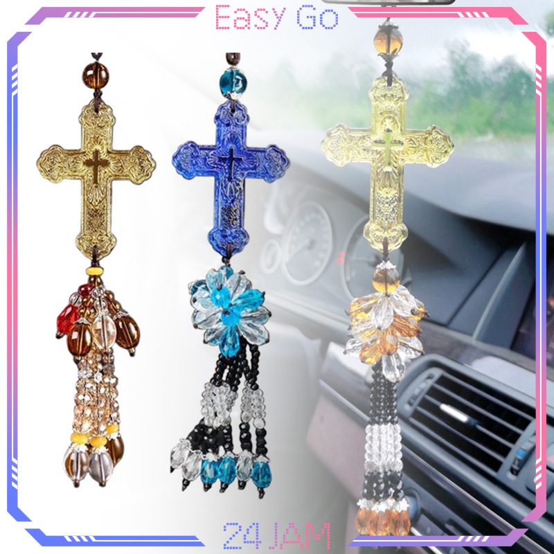 Gantungan Mobil Salib Kristen Crystal Salib Mobil Gantungan Aksesori Hiasan Mobil Gantungan Salib Sp